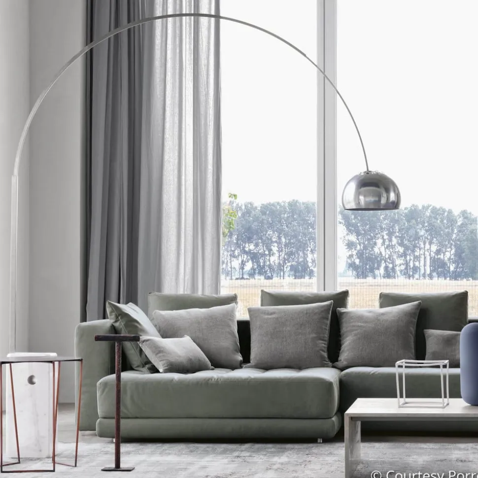 FLOS Arco bue-gulvlampe, krom, højde 240 cm, E27