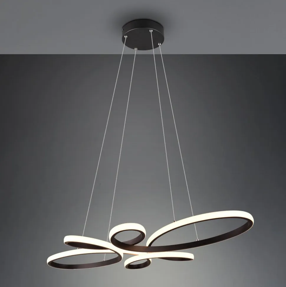 Fly LED-pendel, mat sort, 3.000 K, 83 cm x 45 cm