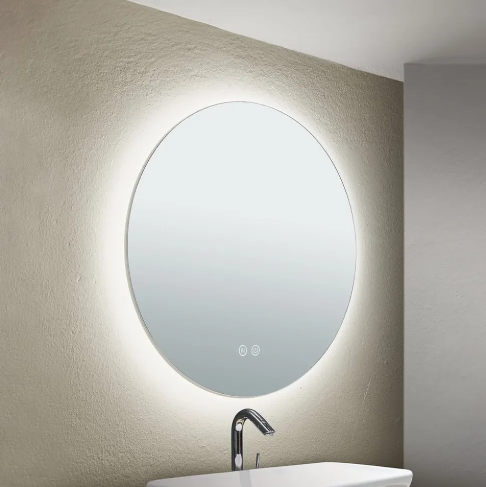 Focus LED-spejl, Ø 45 cm, CCT, antidug, berøringsdæmper