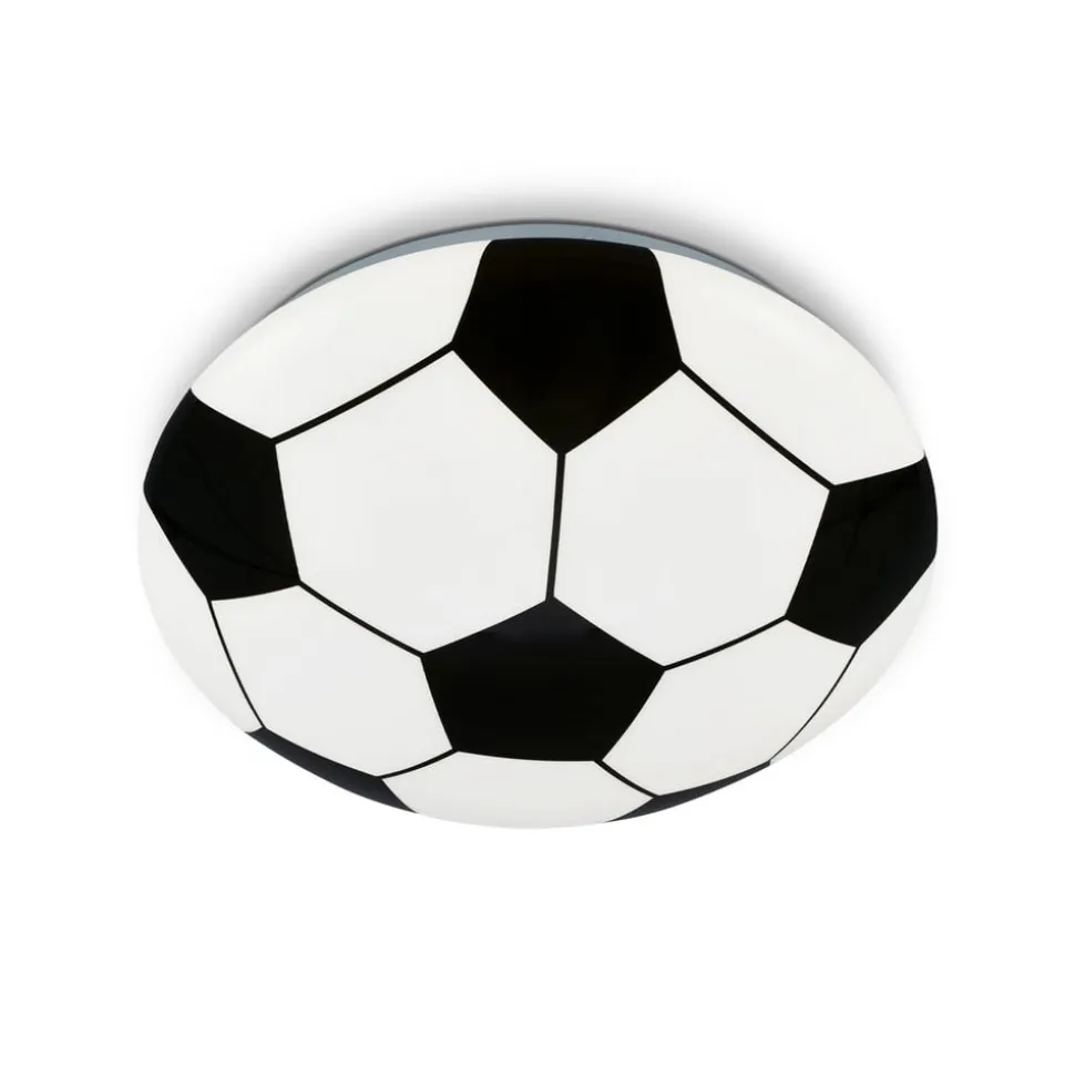 Fodbold LED-loftlampe, sort-hvid, Ø 27,5cm