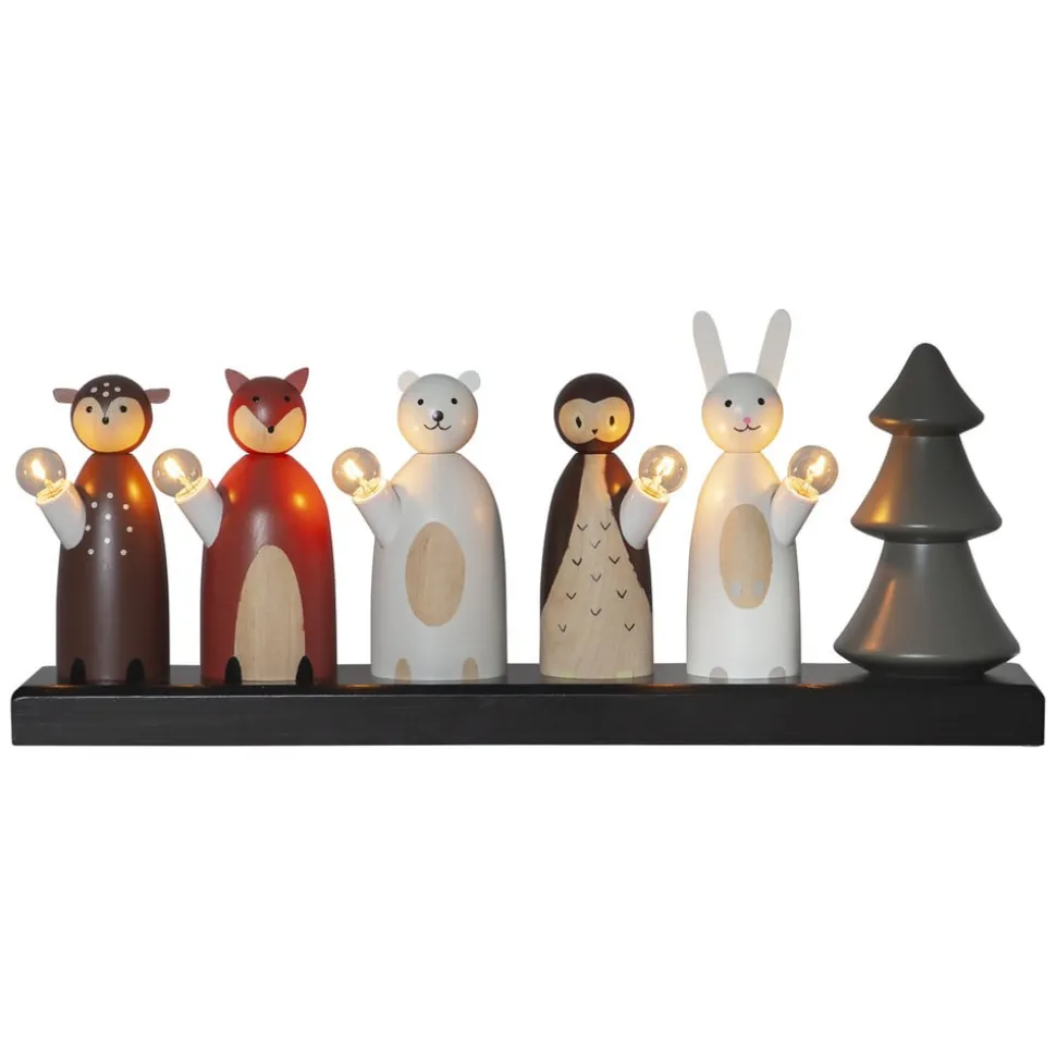 Forest Friends LED-lysestage, 5 lyskilder