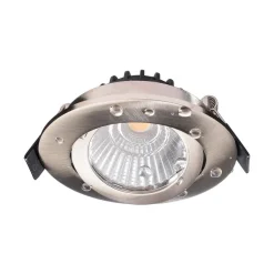 Forsænket loftlampe Dione, IP44, 3.000 K, nikkel, dæmpbar