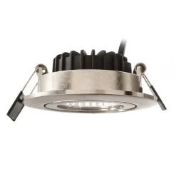 Forsænket loftlampe Dione, IP44, 4.000 K, nikkel, dæmpbar