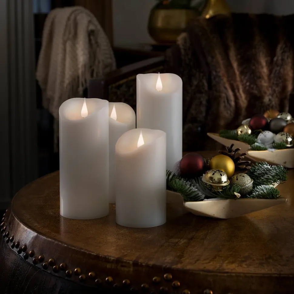 Forsynet med 3D-flamme - LED-lys Stearin