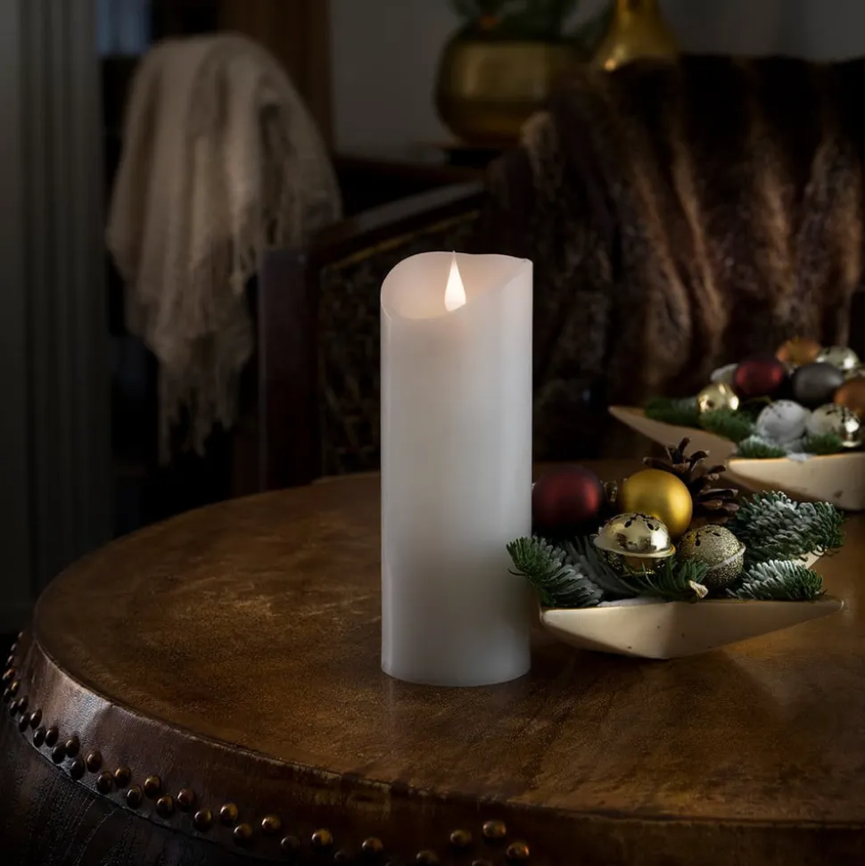 Forsynet med 3D-flamme - LED-lys Stearin