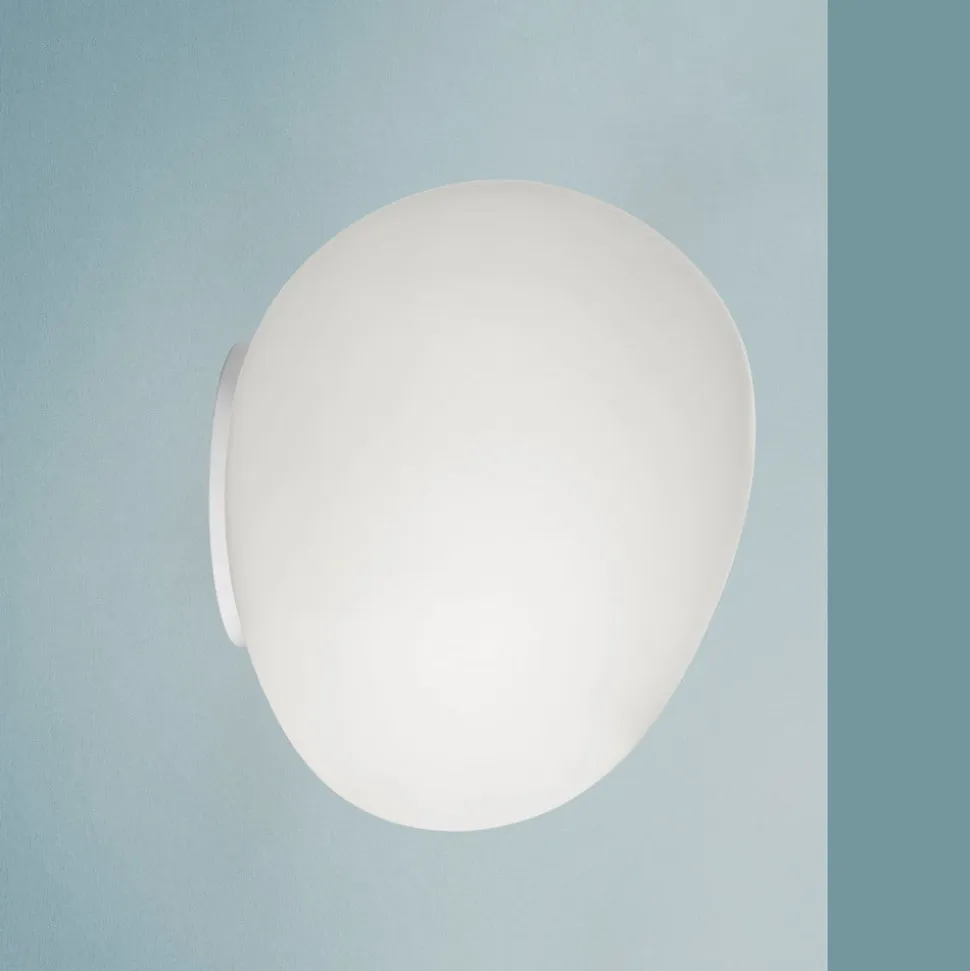 Foscarini Gregg MIDI væglampe, i glas, hvid