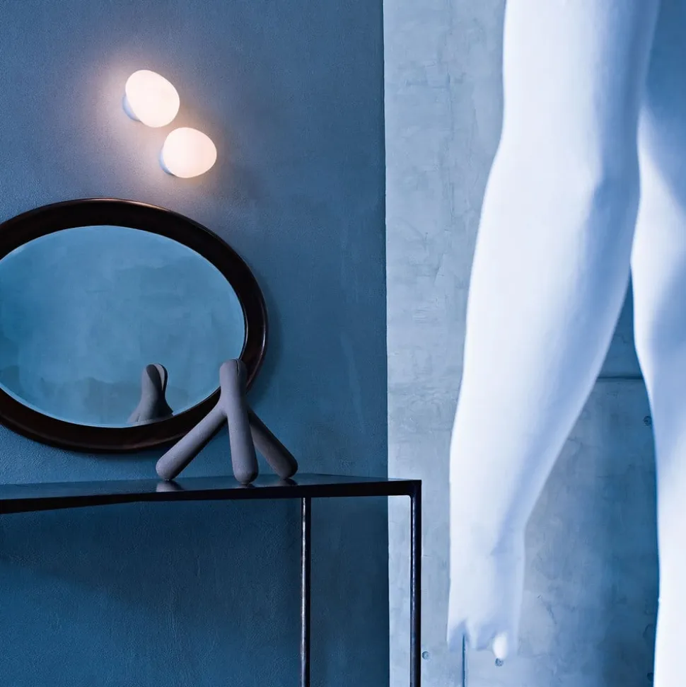 Foscarini Gregg MIDI væglampe, i glas, hvid