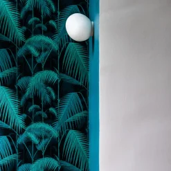 Foscarini Gregg piccola væglampe, hvid, IP44, glas