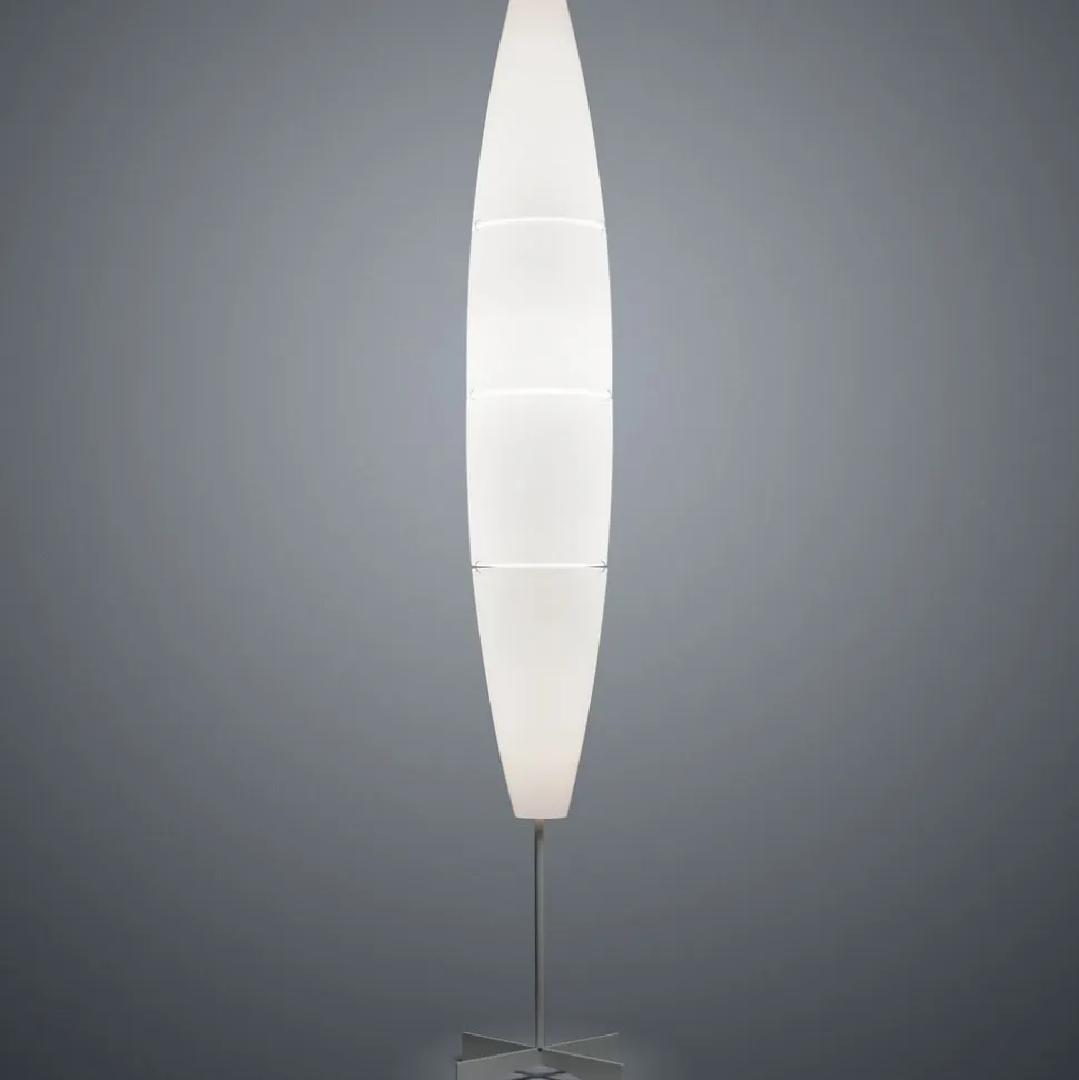 Foscarini Havana gulvlampe med dæmper, alu/hvid