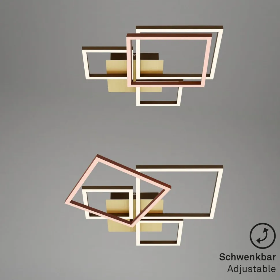 Frame LED-loftlampe, guld, dæmpbar, 4 lyskilder