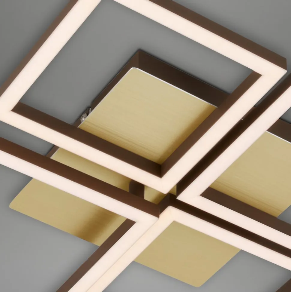 Frame LED-loftlampe, guld, dæmpbar, 4 lyskilder