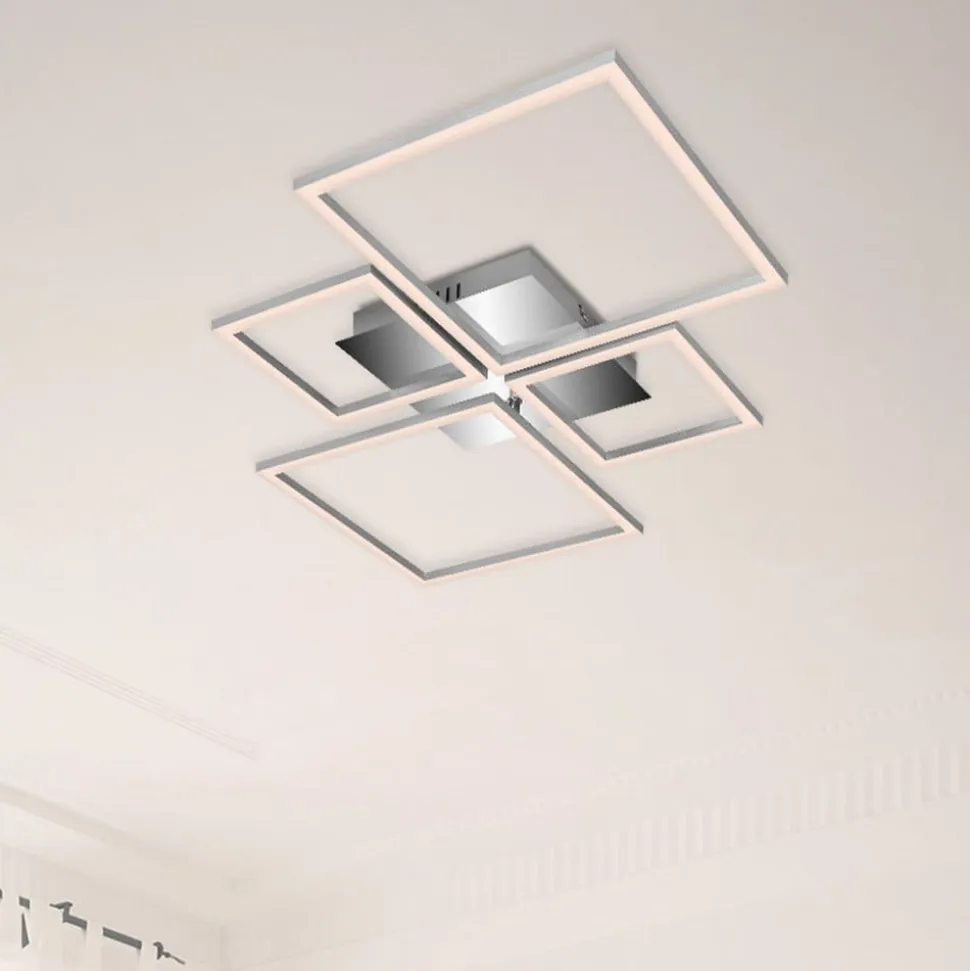 Frame LED-loftslampe, CCT, 4-lys, aluminium