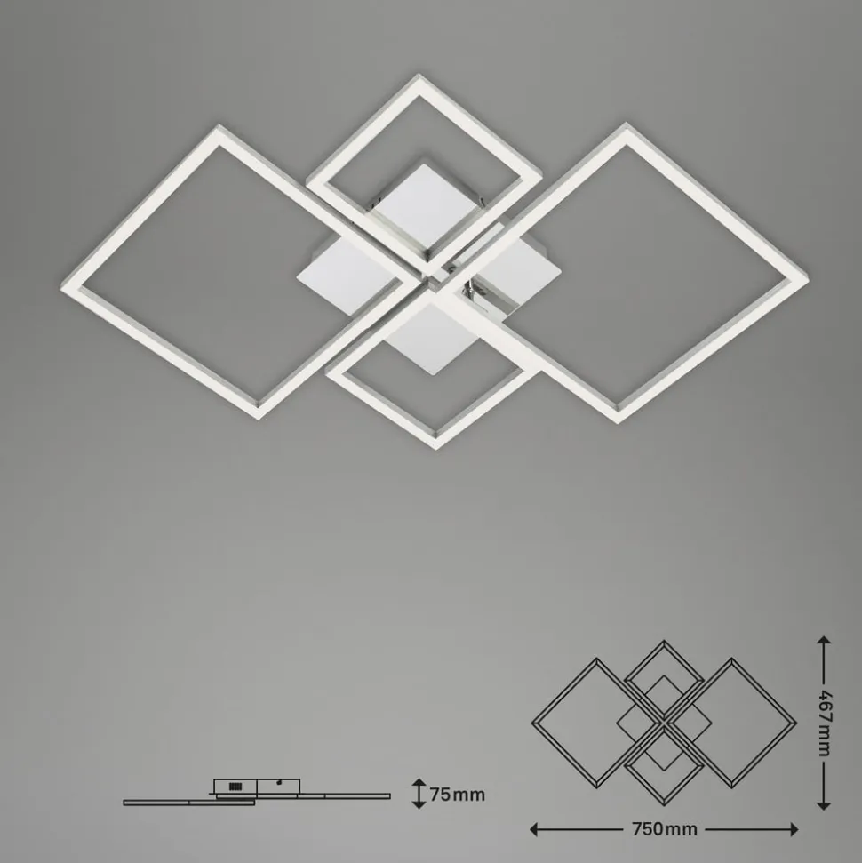 Frame LED-loftslampe, CCT, 4-lys, aluminium