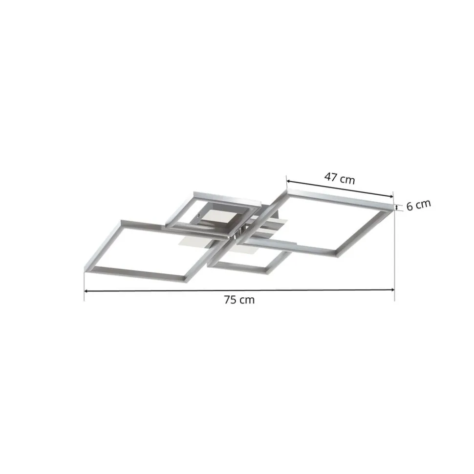 Frame LED-loftslampe, dæmpbar via vægkontakt