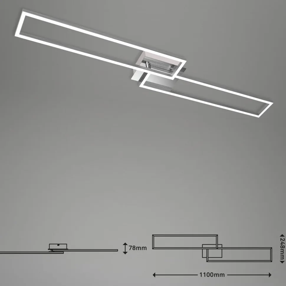 Frame LED-loftslampe, fjernbetjening, krom