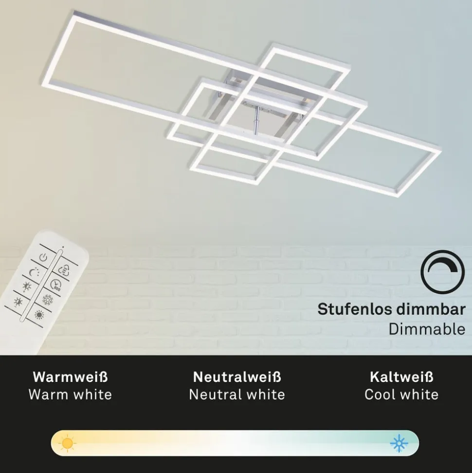 Frame loftlampe, rektangel, 3 lk., CCT, aluminium