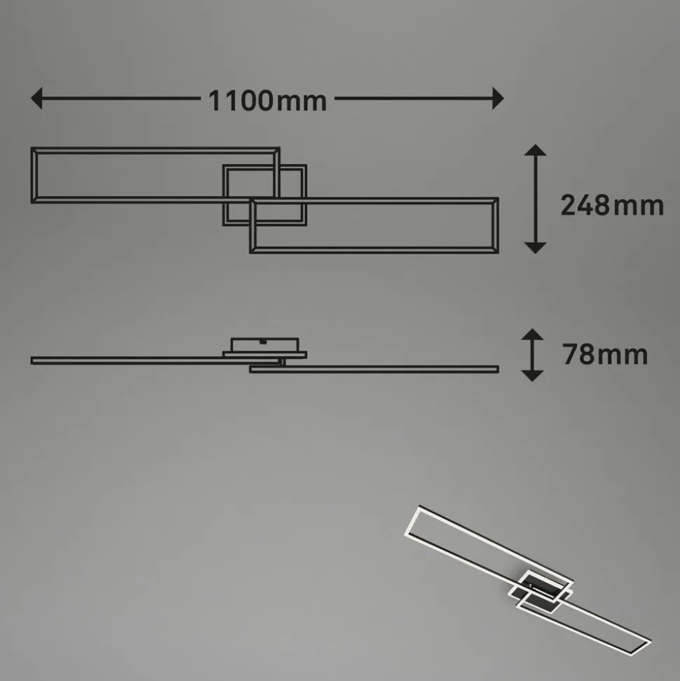 Frame S LED-loftlampe CCT 110x24,8 cm sort