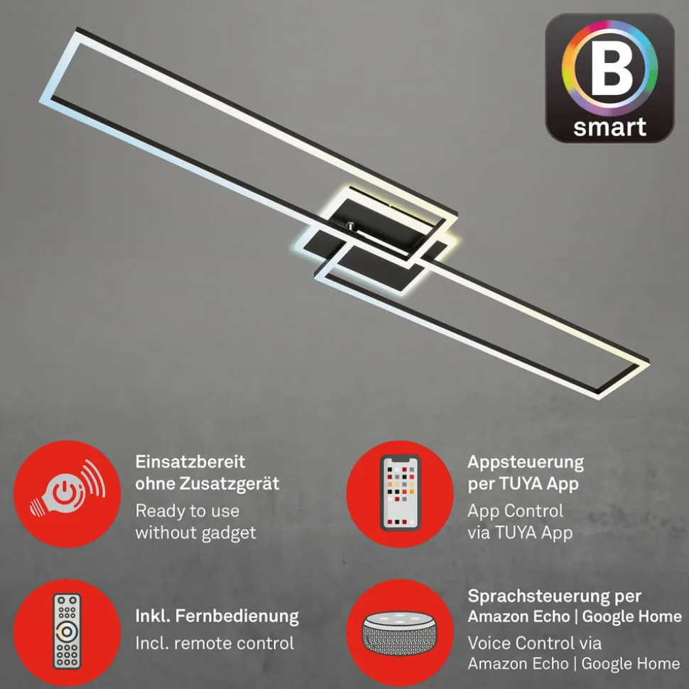Frame S LED-loftlampe CCT 110x24,8 cm sort
