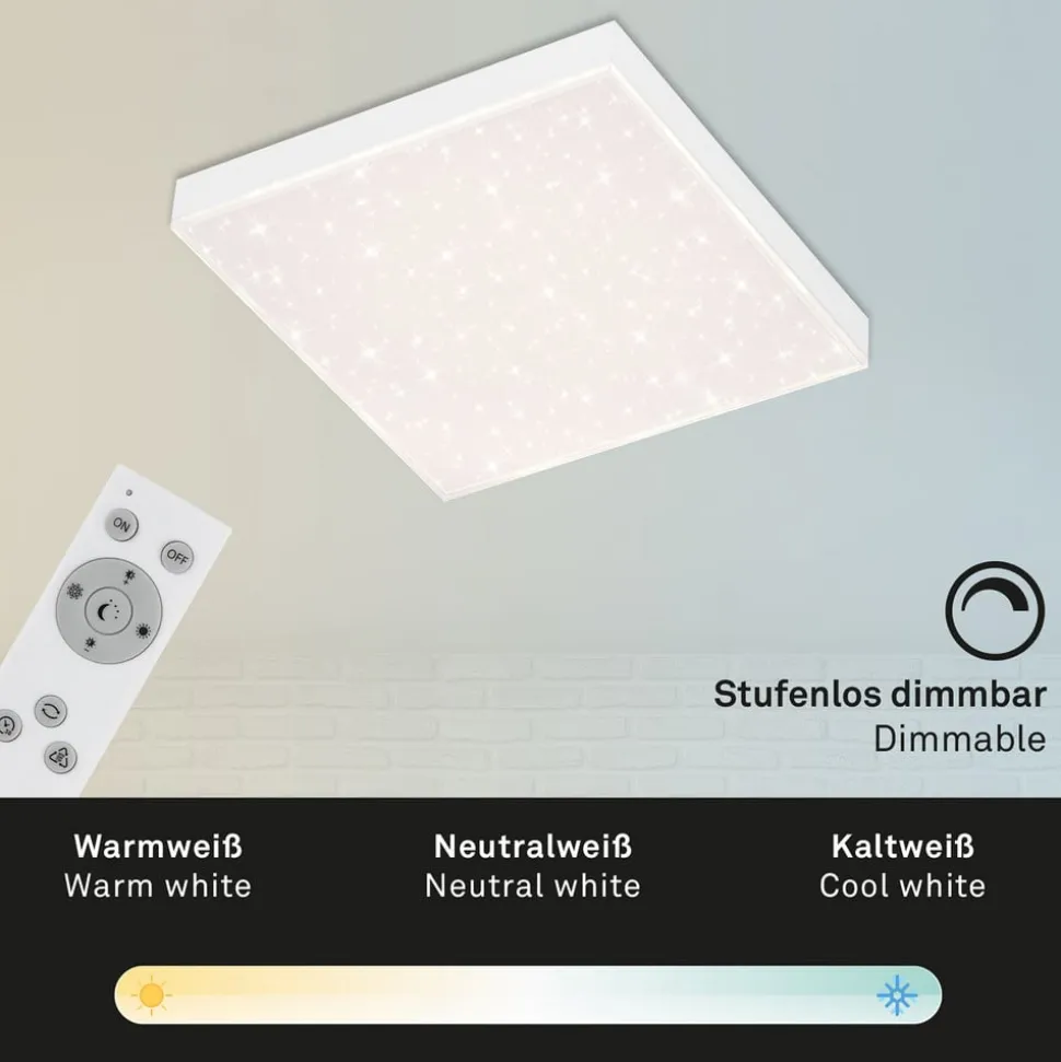 Frameless CCT LED-stjernehimmel, 30 x 30 cm
