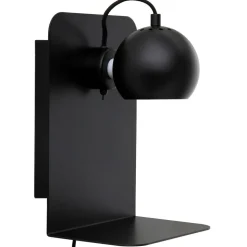 FRANDSEN Ball USB væglampe sort mat