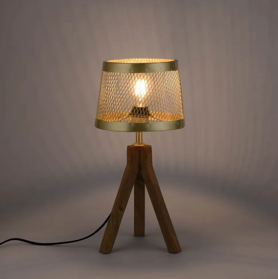 Frederik bordlampe i træ, trefod