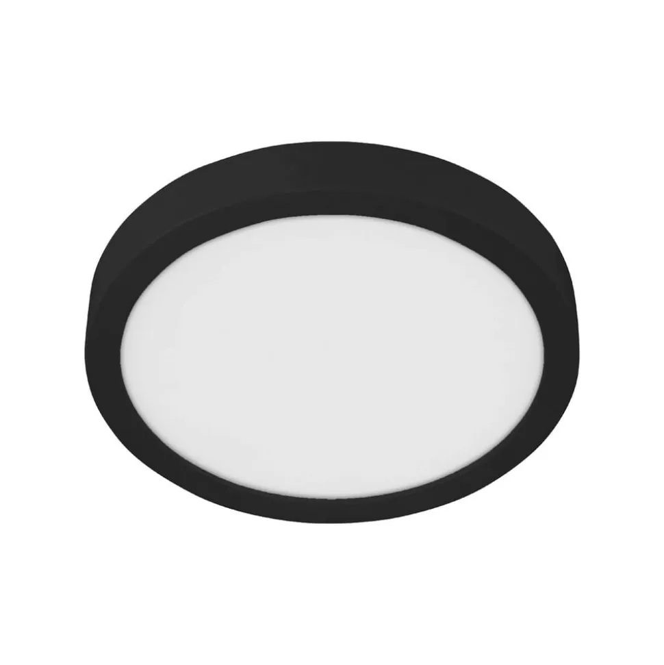 Fueva 5 LED-loftlampe IP44 4.000 K sort Ø28,5cm