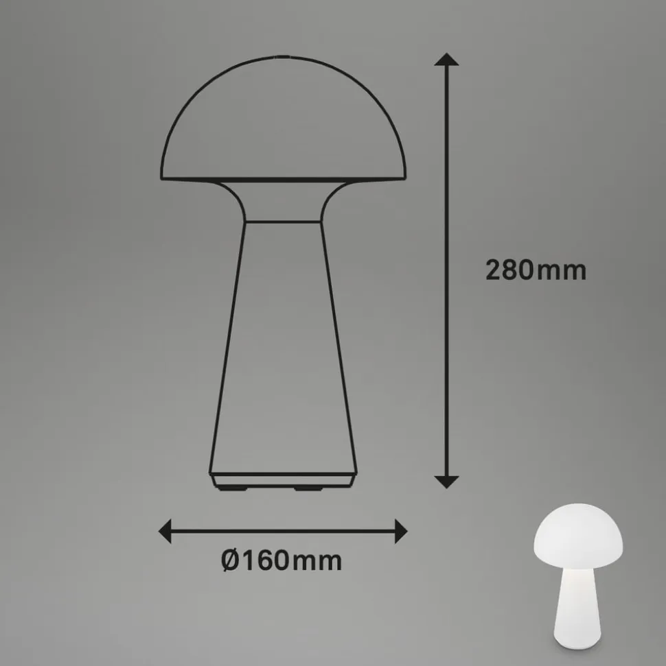 Fungo LED-bordlampe, genopladelig, hvid