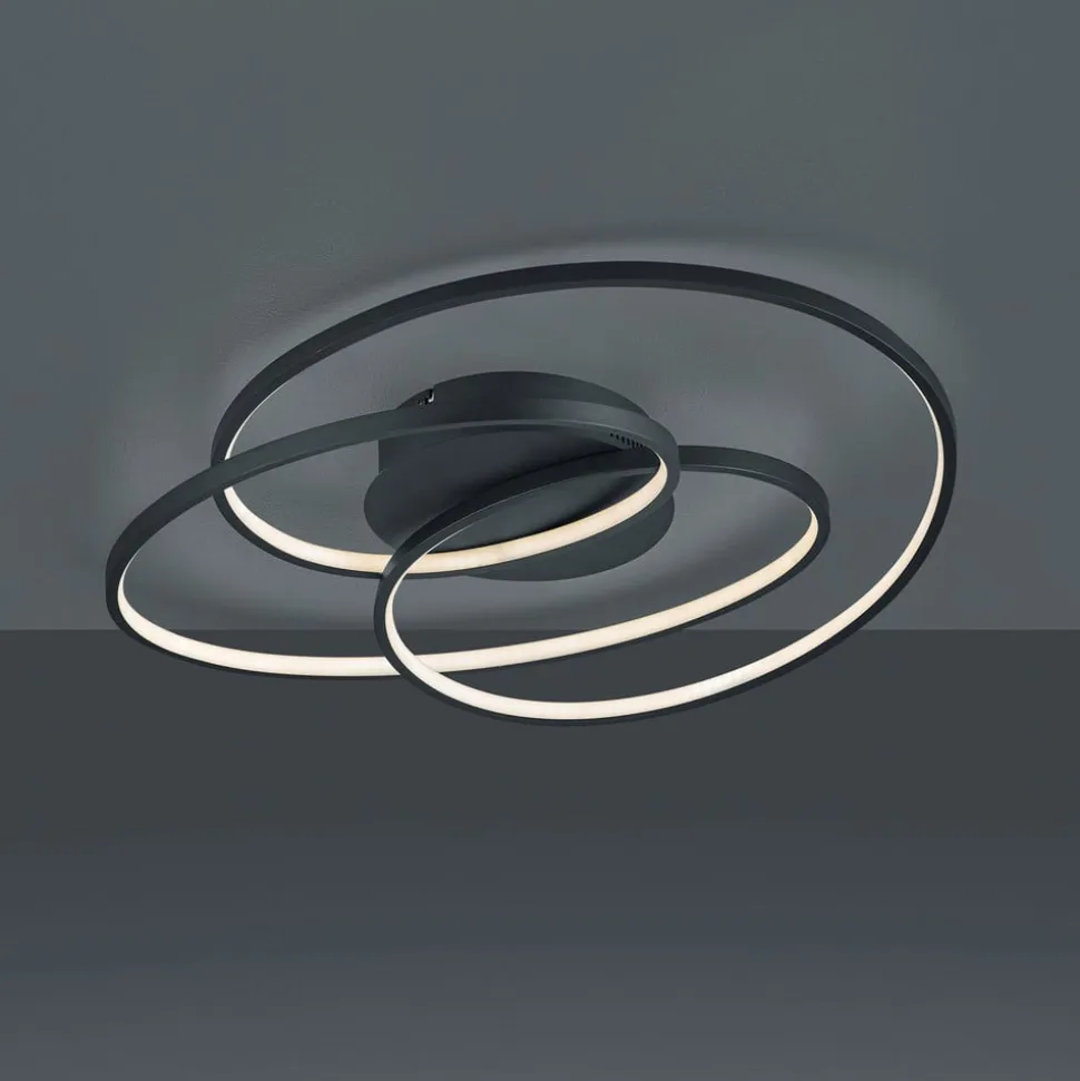 Gale LED-loftlampe, 60 cm, mat sort