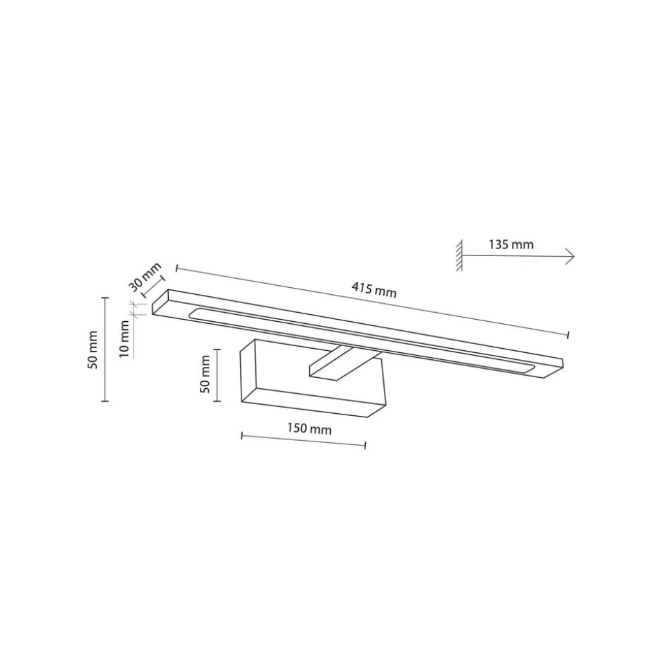 Gallery LED-væglampe, sort, metalbredde 41,5 cm IP44
