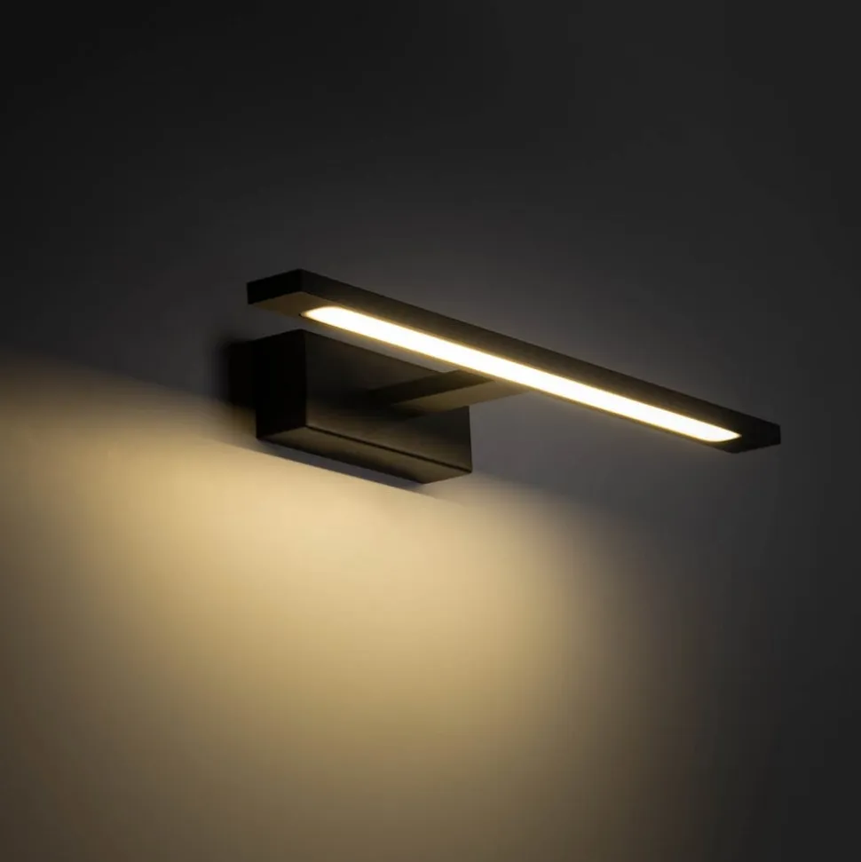 Gallery LED-væglampe, sort, metalbredde 41,5 cm IP44