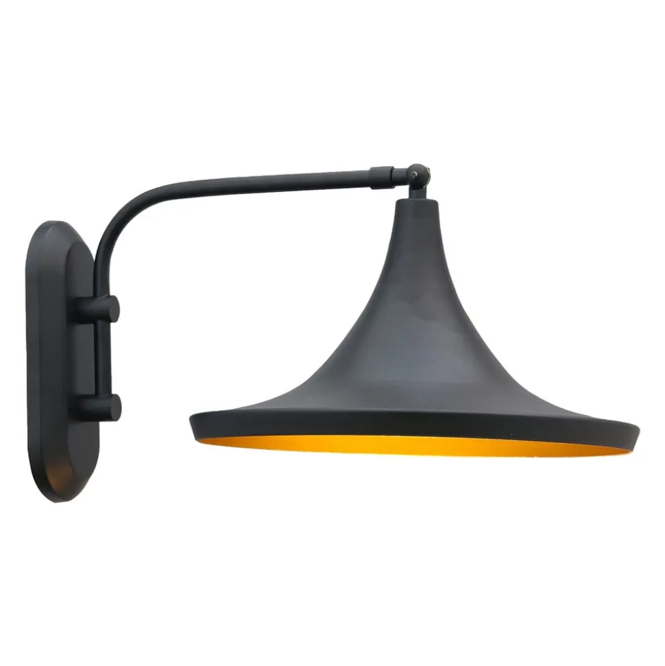 Genish væglampe, sort, bredde 30 cm, metal, E27