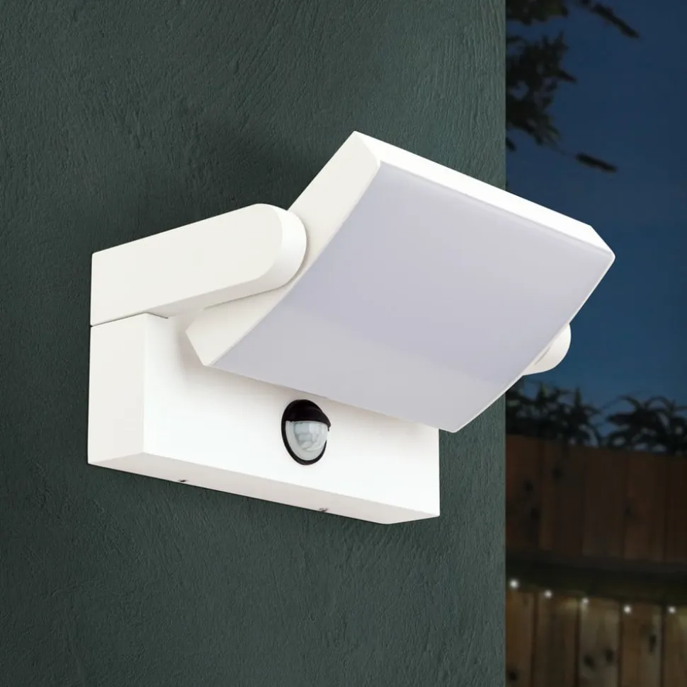 Ginger udendørs LED-væglampe med sensor hvid, IP54