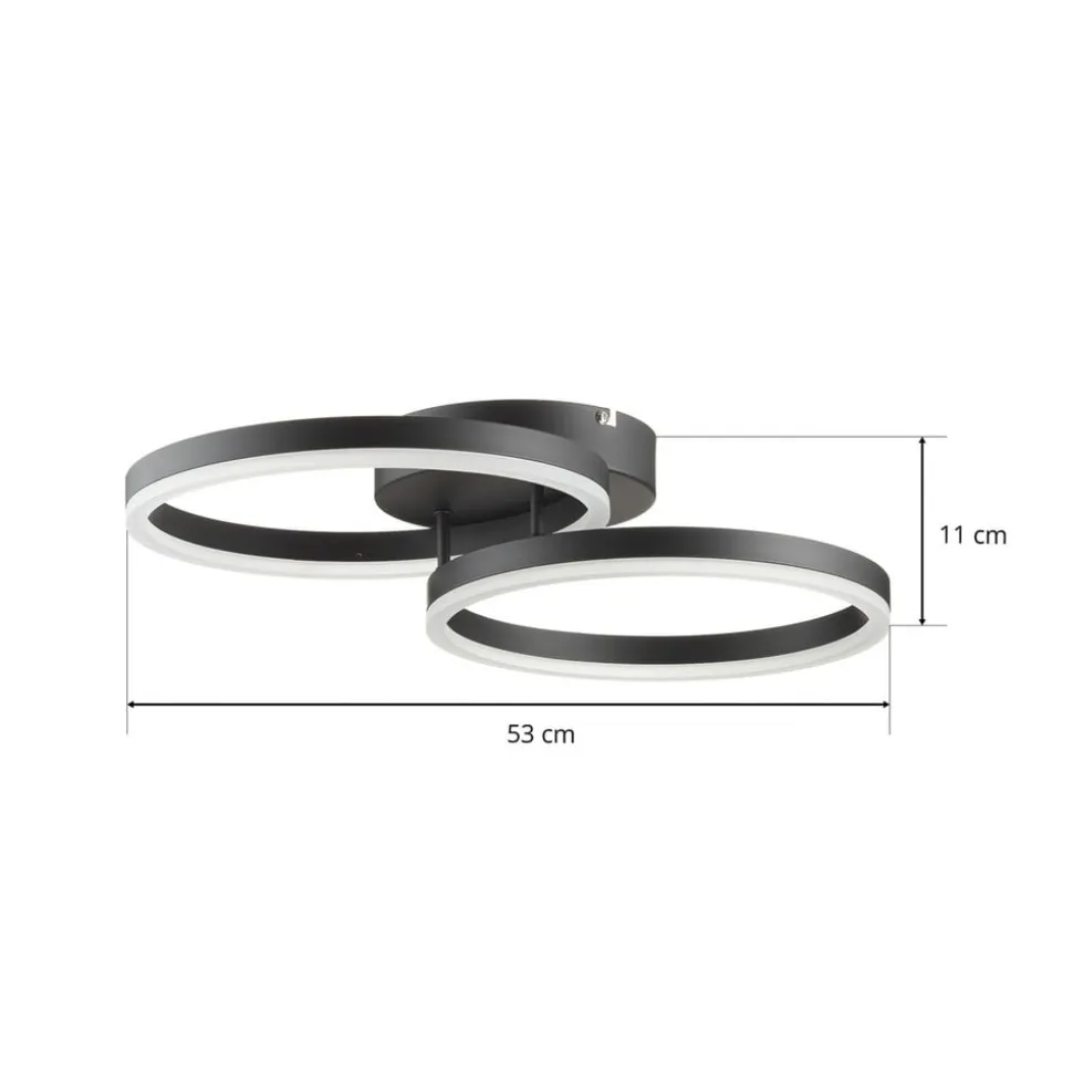 Giotto LED-loftlampe, 2 lyskilder, sort