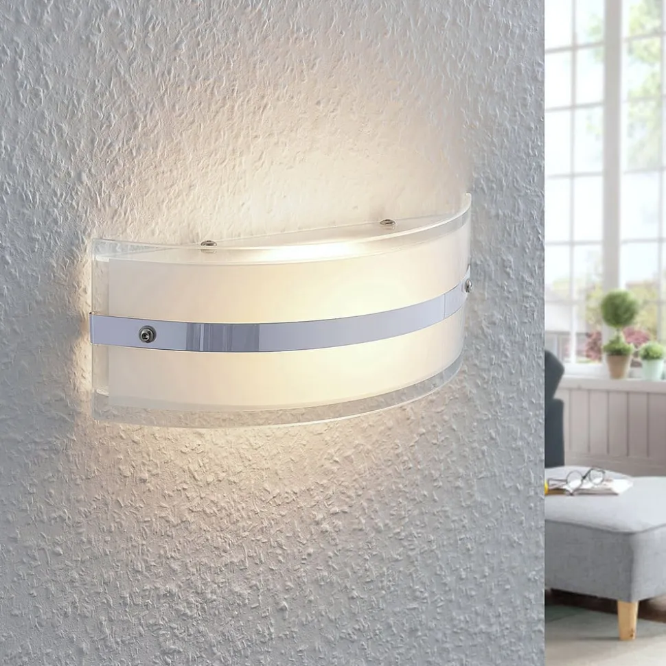 Glas-væglampe Zinka med LED, 25 cm