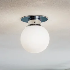 GLOBE klassisk kugle-loftlampe, krom
