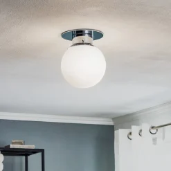 GLOBE klassisk kugle-loftlampe, krom