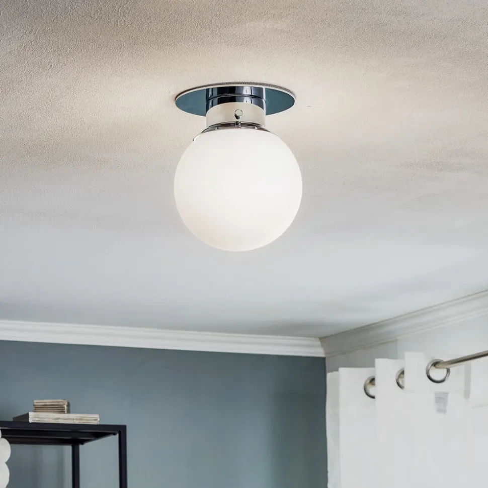 GLOBE klassisk kugle-loftlampe, krom
