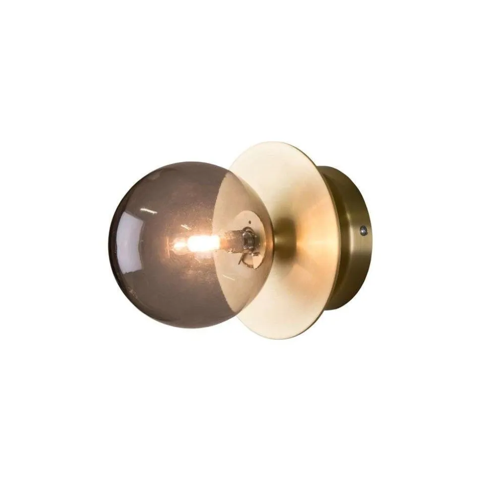Globen Lighting væglampe ART DECO, messing/grå Ø 16 cm IP44