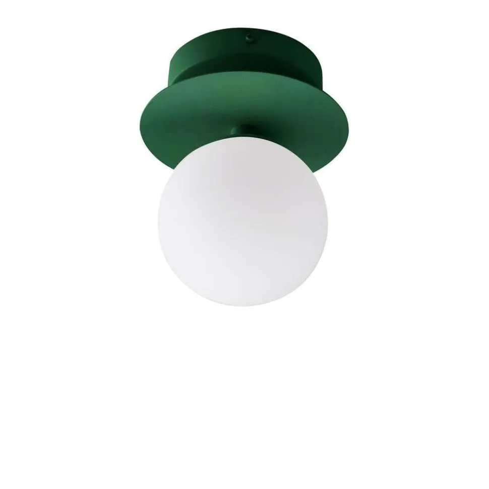 Globen Lighting væglampe ART DECO, grøn/hvid, Ø 16 cm, IP44