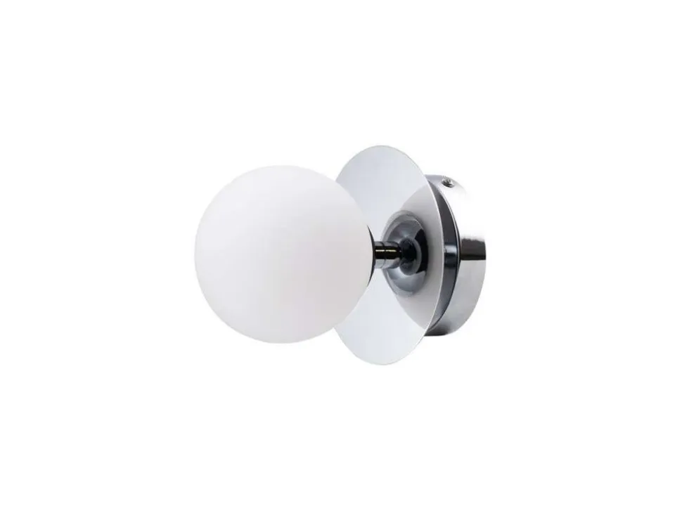 Globen Lighting væglampe ART DECO, krom/hvid Ø 16 cm IP44