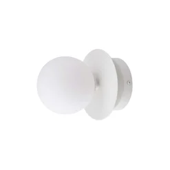 Globen Lighting væglampe ART DECO, hvid/hvid, Ø 16 cm, IP44