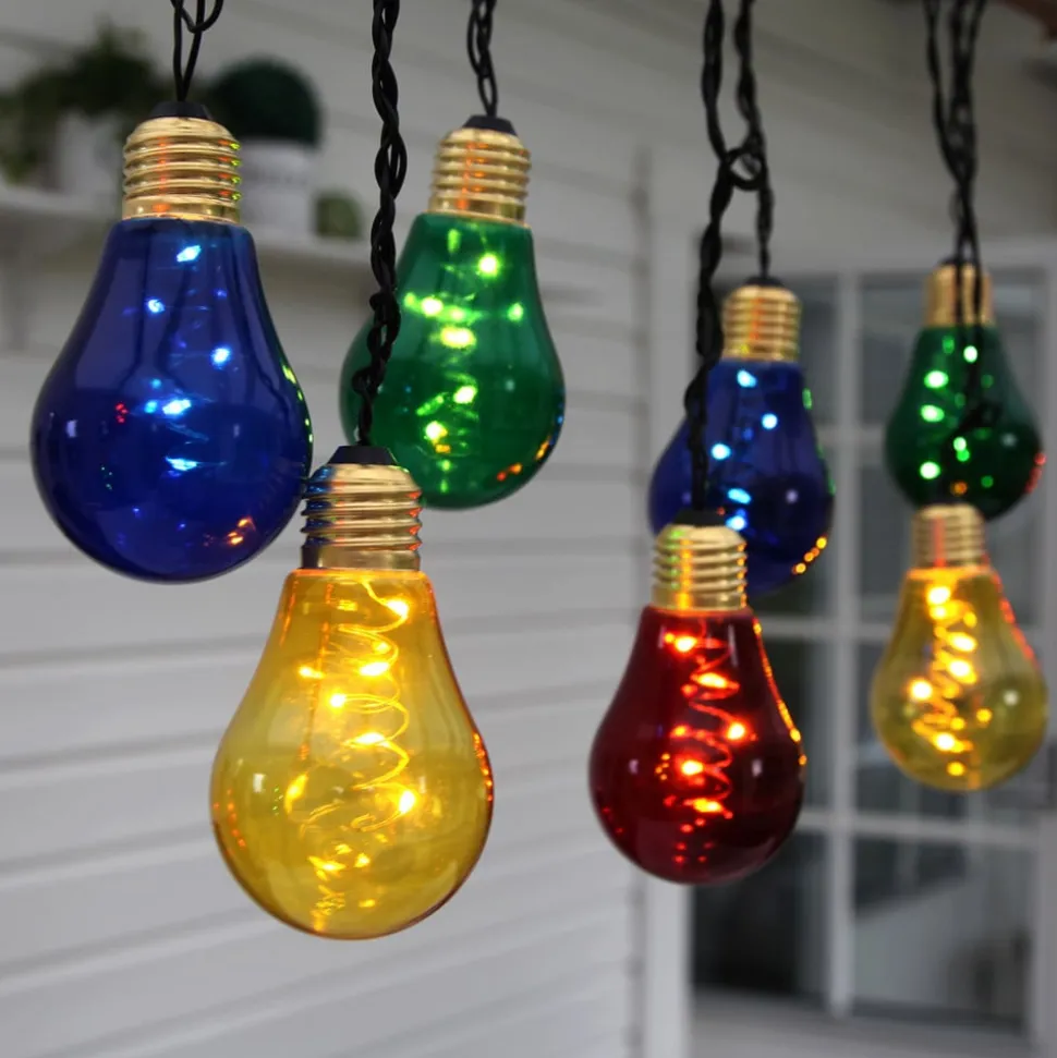 Glow LED-lyskæde med 10 kulørte lyskilder