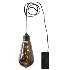 Glow vintage LED-dekolampe med timer, røgfarvet
