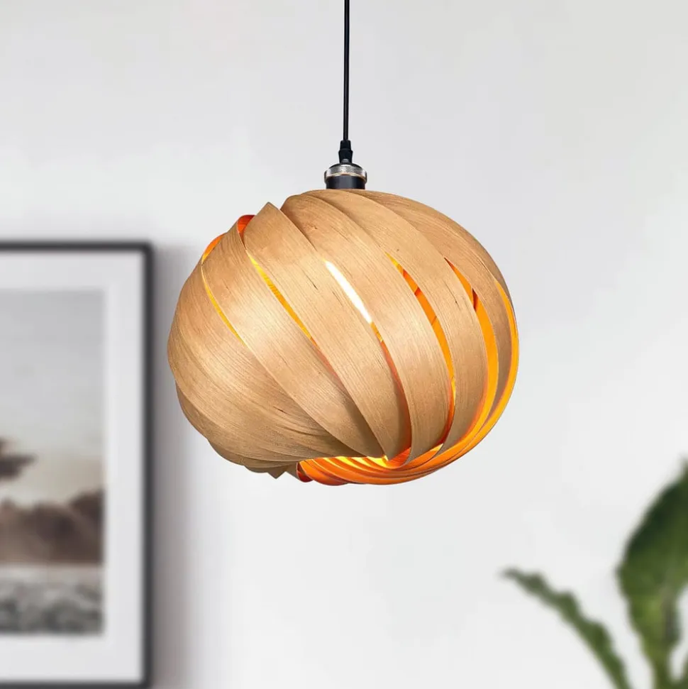 Gofurnit Mela pendellampe, kirsebærtræ, Ø 35 cm
