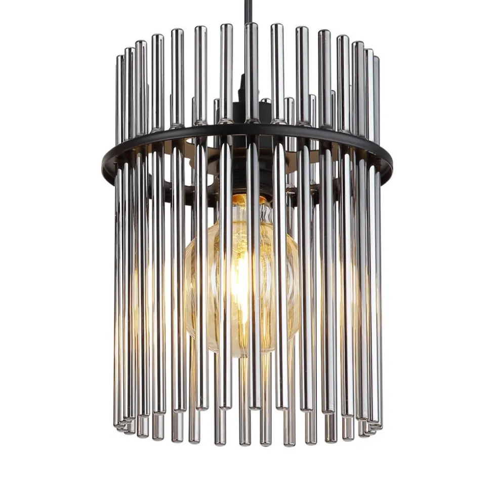 Gorley pendel, længde 110 cm, røggrå, 4-lys, glas