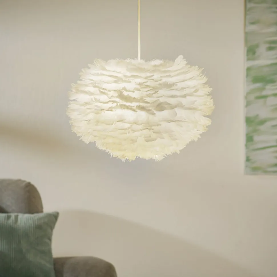 Gåsefjer pendellampe Eos medium, hvid