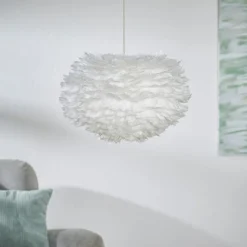 Gåsefjer pendellampe Eos medium, hvid