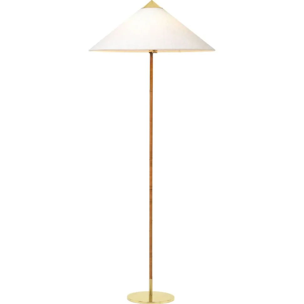 GUBI 9602 gulvlampe, messing, med kanvasskærm