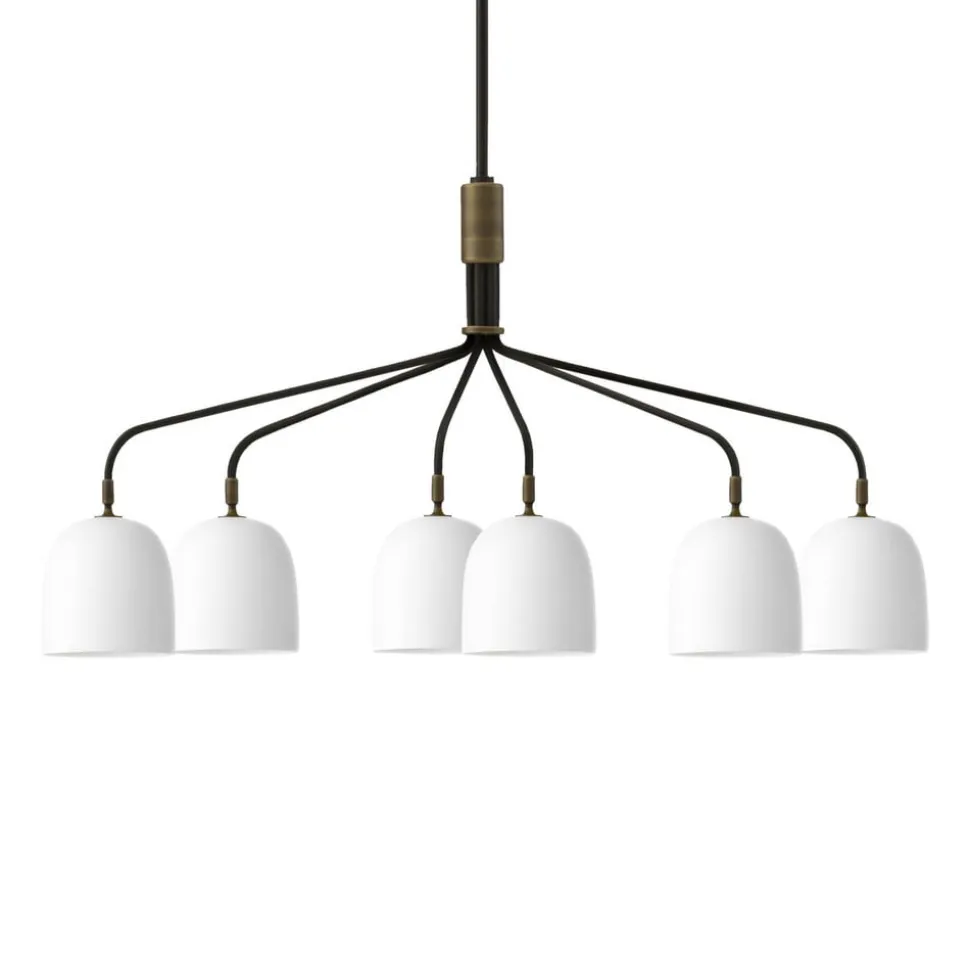 GUBI Lysekrone Howard 6-lys 134x73 cm gunmetal/hvid