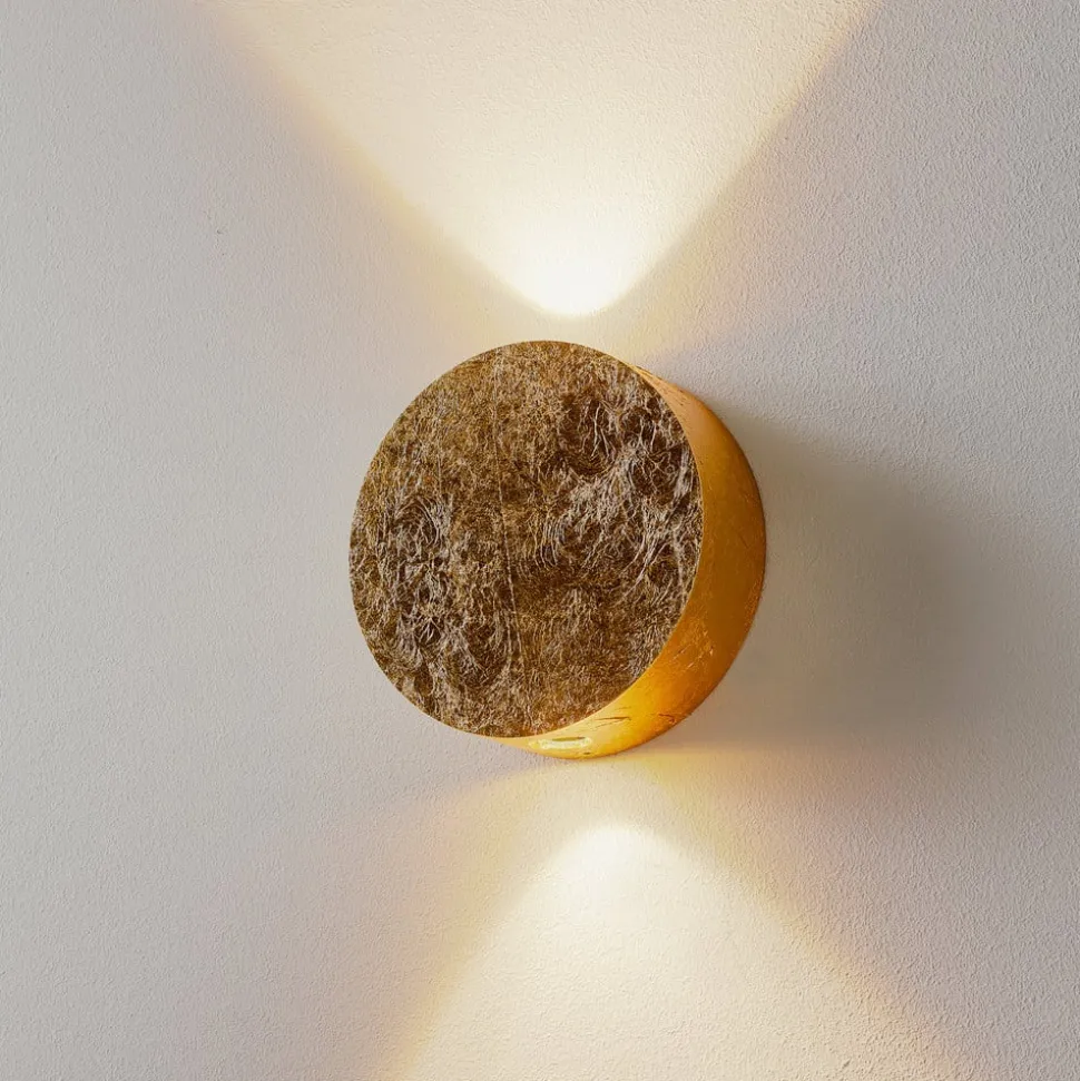 Guldskinnende LED væglampe Sunny